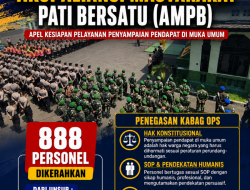 Polresta Pati Gelar Apel Kesiapan Pengamanan Aksi AMPB, Libatkan 888 Personel